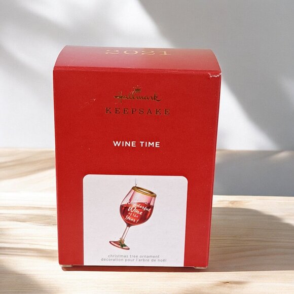 *NEW* Hallmark WINE TIME Wine Glass Christmas Ornament 2021 - Picture 2 of 5